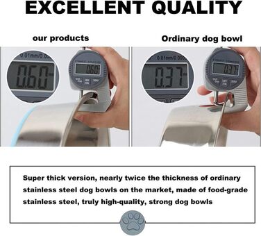 Нержавійна миска для корму для собак та котів з неслизьким силіконовим дном, велика, чорна