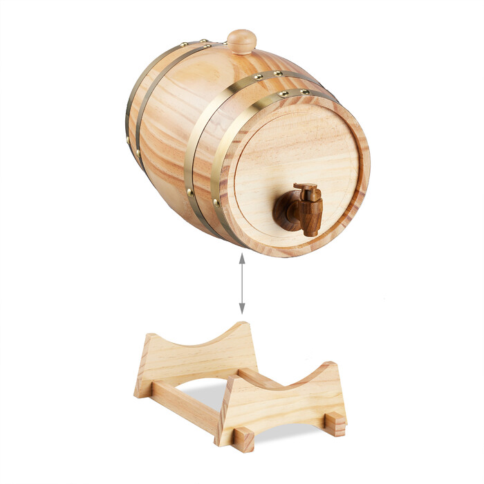 Relaxdays Wooden Schnapps Barrel