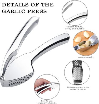 Преміум-прес для часнику, зручний та легкий у чищенні. Часник та імбир, без необхідності чищення.