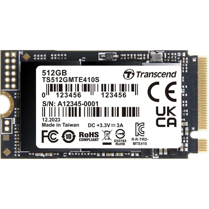 SSD накопичувач Transcend M.2 NVMe PCIe Gen4 512GB (MTE410S) - Швидкість до 5000 МБ/с