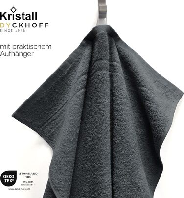 Набір рушників Dyckhoff Kristall, 10 предметів, 100% бавовна, сертифікат Oeko-TEX, антрацит (50x100см, 70x140см, 30x30см)