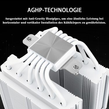 Thermalright Royal Pretor 130: Кулер для CPU з 6 тепловими трубами, підтримка Intel LGA115X/1200/2011/1700/1851; AM4/AM5, Tower-type, білий