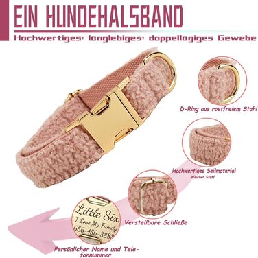 Персоналізоване собаче ошийник з металевою застібкою, з іменем та номером телефону. Регульовані розміри для собак середніх та великих порід.
