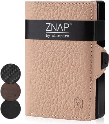 ZNAP® Slim Wallet - Тонкий гаманець-картхолдер для чоловіків з RFID захистом (Бежевий, 8 карт)