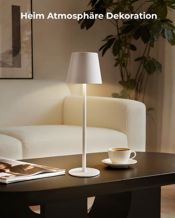 Настільна лампа бездротова акумуляторна Metalux Beige: світлодіодна, диммована, сенсорна, водонепроникна для дому та кемпінгу