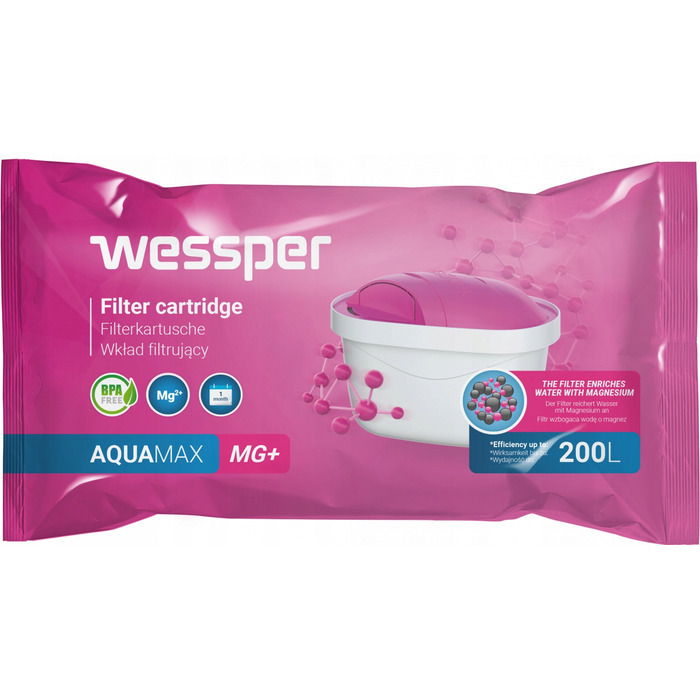 Набір фільтрів для води WESSPER MAGNEZ AQUAMAX MG+ (12 шт.) — сумісні з глечиками BRITA та DAFI