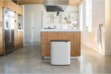 Відро для сміття Brabantia біле, 60 літрів, з одним внутрішнім відром