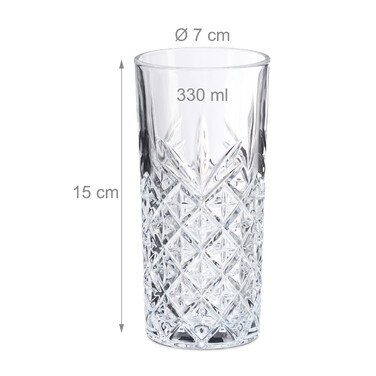 Relaxdays Highball Окуляри Набір з 6 штук