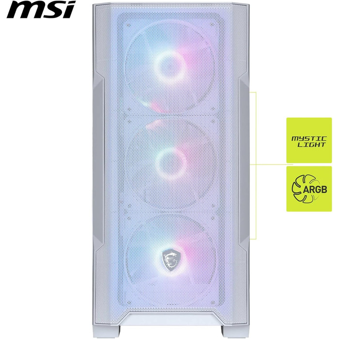 Корпус ПК MSI MAG Forge M100R White - Mid-Tower, ATX, підтримка RTX 40, ARGB, магнітні фільтри, загартоване скло