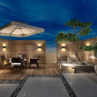 Klighten LED вуличне освітлення 2 шт. 7W, настінний світильник з регульованим світловим променем, тепле біле світло 3000K, IP65, вологозахист, чорний