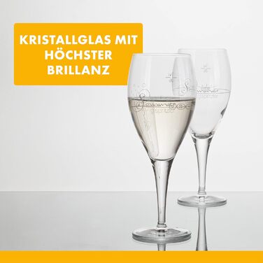 ilios Wine Glass Spritzer, 0.36 l with 1/8 + 1/4 graduation marking, (6 x 360ml), 6-pack, Clear