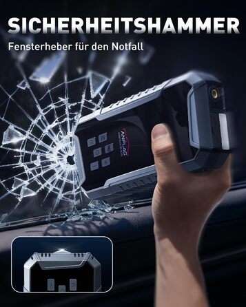 Портативний пусковий пристрій ANFLAG 7000A з компресором та LED-ліхтариком, 26800mAh, для бензинових та дизельних двигунів (до 12.0L)