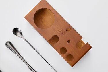 Набір для приготування коктейлів Mint&Mortar 7 шт. з бамбуковим підставкою, нержавіюча сталь, барменський набір з інструментами для дому та професійного використання, 680 мл, Mixer (Gunmetal Black)