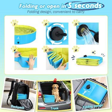 Дитячий басейн для собак та котів, XL (120x30 см), PVC, з неслизьким покриттям