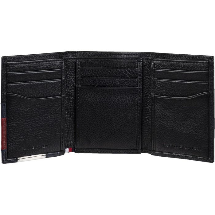 Чоловічий гаманець Tommy Hilfiger чорного кольору з вишитою емблемою та захистом RFID
