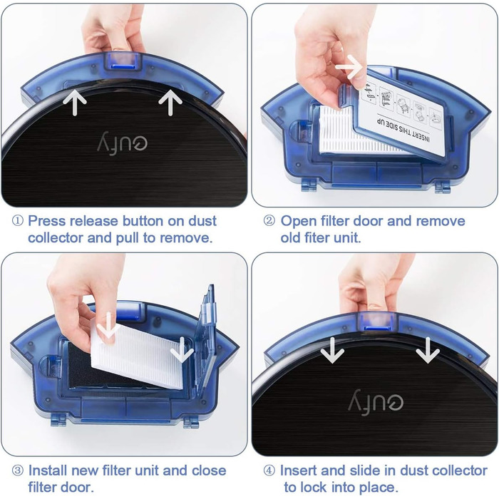 Запчастини для пилососів Eufy RoboVac 11S Max, 15C Max, 30C Max: 12 шт. (ролик, 4 фільтри HEPA, 6 бічних щітки, щітка для очищення)