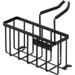 YAMAZAKI 5639 Tower Hanging Sink Organizer, Steel/Silicone, Minimalist Design, 20.3 x 18.5 x 14 cm (L x W x H) (Black)