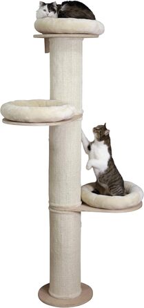 Kerbl Scratching Post Dolomit Tower (Beige, 187 cm height, 22 cm diameter, sisal carpet on the pillars) 81638