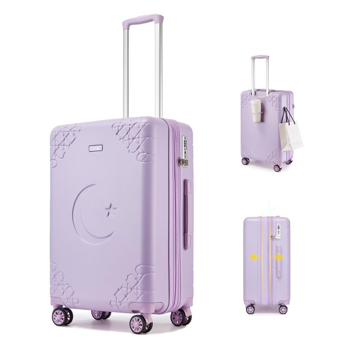Набір валіз Sea Choice: 3 валізи з жорстким корпусом, розширювані, з TSA замком (фіолетовий)