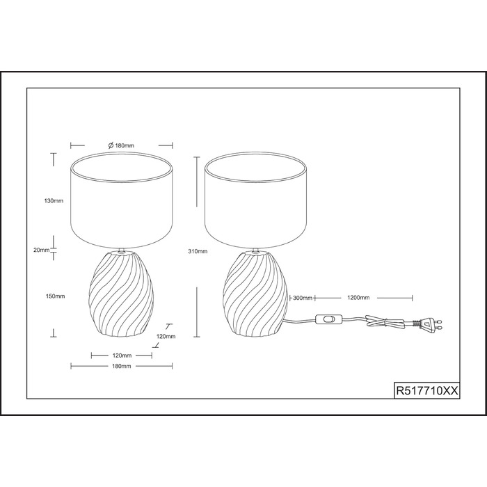 Торшер Reality Leuchten Melva R51771031 з керамічним цоколем та абажуром з тканини - білий матовий, патрон E14
