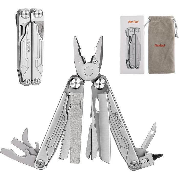 Мультитул NexTool Muiltool 19 в 1: мультифункціональний інструмент з плоскогубцями, ножем, викрутками, ножицями, сталь, для кемпінгу, подарунок для чоловіків