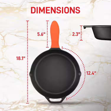 NutriChef Frying Pan with Lid, 30cm - Frying Pan - with Ergonomic Silicone Handle & High Rim, Pan made of Cast Iron, Non-Stick Coated, for Induction, Ceramic, Gas & Electric, PFOA & PFOS-Free 30cm Frying Pan