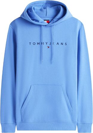 Чоловічий худі Tommy Jeans Linear Logo з капюшоном, колір Light Horizon Blue, розмір S