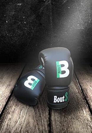 Дитячі боксерські рукавички BOUT3® для кікбоксингу, муай-тай, спарингу та тренувань | Рукавички для боксерського мішка | Рукавички для бойових мистецтв, чорні, 6 Oz (6-8 років)