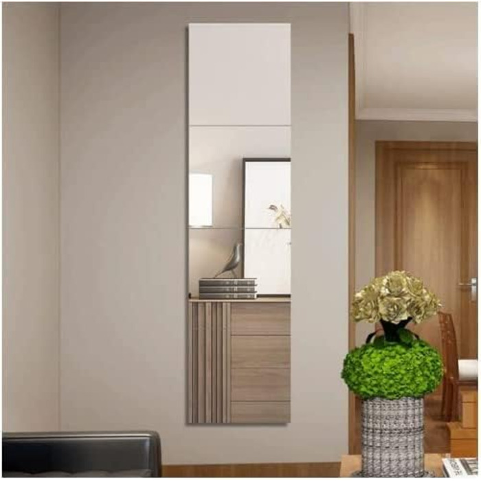 Акрилові дзеркала на стіну, самоклеючі, 4 шт., безпечні, для макіяжу, дому, спортзалу (30x30 см, 20x20 см)