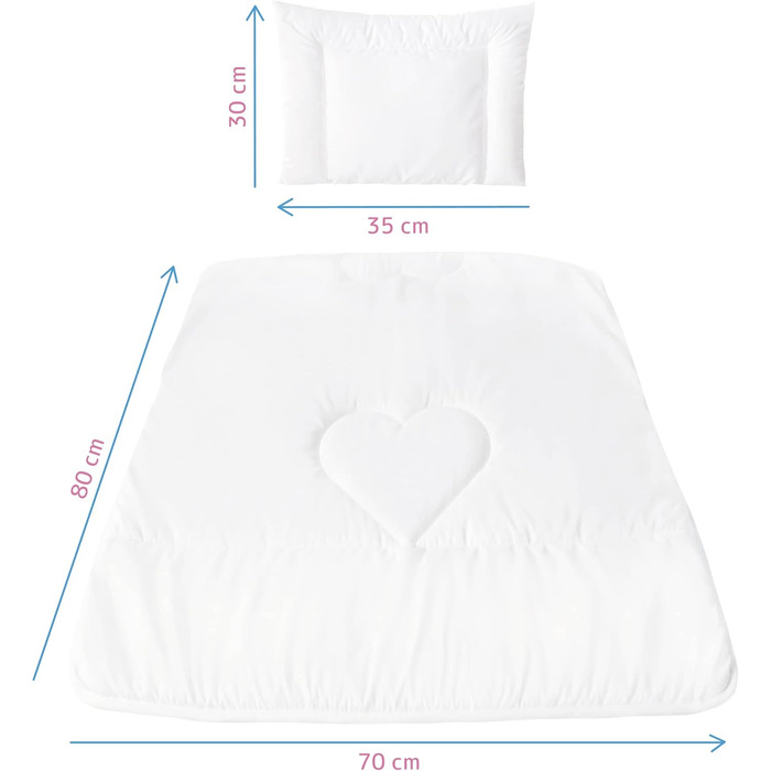 Набір постільної білизни для малюків: ковдра 80x70 см та подушка з 100% бавовни, для ліжечка або візочка