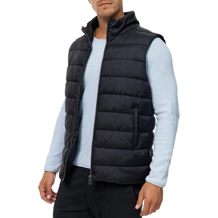 Чоловіча степкова жилетка Indicode Gibbon з коміром-стійкою | Чоловіча жилетка, брендова жилетка для чоловіків, чорний колір