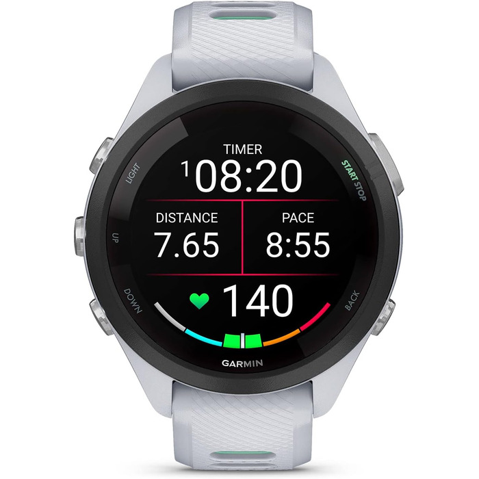 Розумний годинник Garmin Forerunner 265 чорний/світлосірий (42 мм, ремінці Whitestone та Neo Tropic)