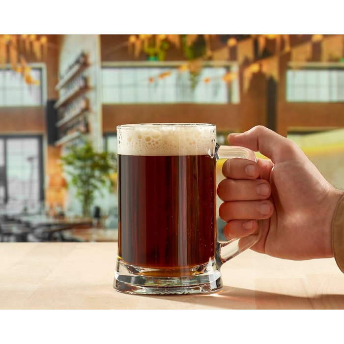 Набір з 6 склянок для пива Premium Pint, 570 мл, без свинцю. Ідеально для крафтового пива, води та напоїв.