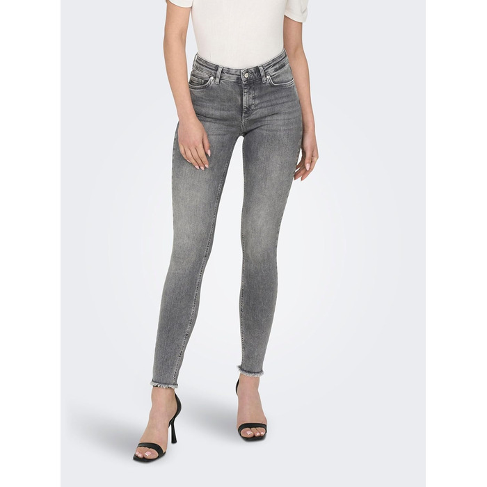 Жіночі скінні джинси ONLY BLUSH середньої посадки, сірі, довжина 7/8 (32L)