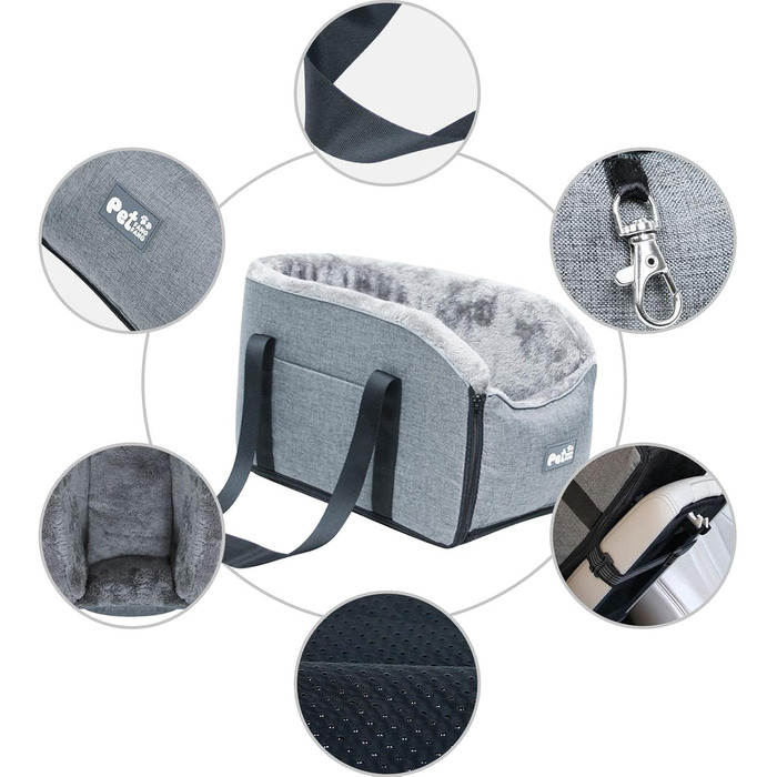 Автомобільний лежак для собак та котів Jomewory, 45x22x25 см, з безпечним кріпленням