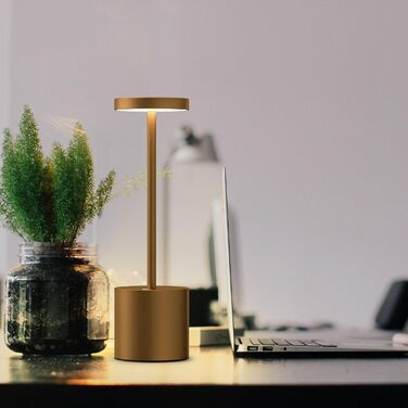 LED настільна лампа SLSMD бездротова, з акумулятором 5000mAh, металева, регульована яскравість, USB-зарядка, для дому та відпочинку (2 шт.)