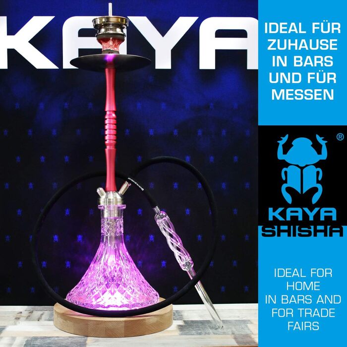 Kaya Shisha LED Coaster, with LED and Remote Control, Hookah Accessories (Ø 22cm) (Oak, 30cm)