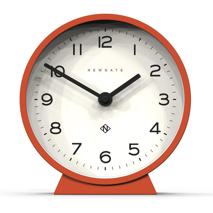 NEWGATE® M Silent Mantel Clock - 'No Tick' - A Modern Mantel Clock - Small Clock - Mantel Clocks - Minimalist Dial - (Pumpkin Orange)