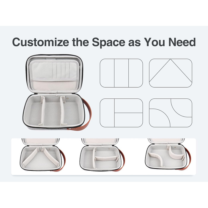 Органайзер для кабелів Luxtude: кейс для подорожей, захисний чохол для зарядних пристроїв, Powerbank, жорстких дисків (сірий)