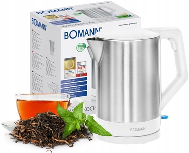 Електричний бездротовий чайник Bomann WKS CB, 1,5 л, білий