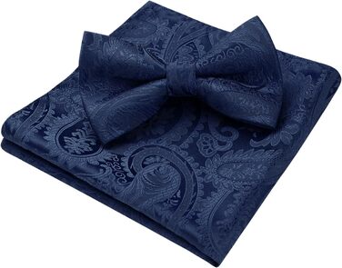 Метелик чоловічий HISDERN однотонний, регульований, для вечірки та весілля, темно-синій