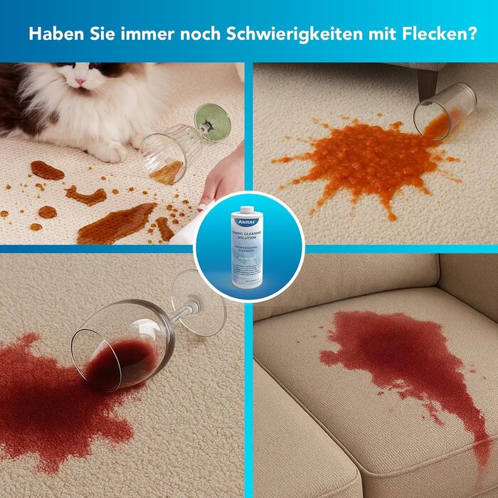 Акіта 600W волого-пилосос для чищення килимів та меблів, 2 баки, самоочищення, для видалення плям від тварин, компактний, портативний