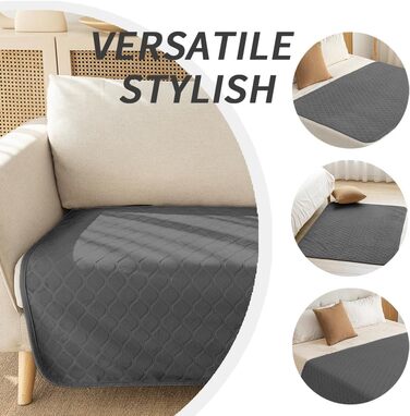 Водонепроникний килимок для собак, 127x152 см. М'який двосторонній килимок для собак та захисний чохол на диван. Сірий + Бежевий, Темно-сірий + Бежевий