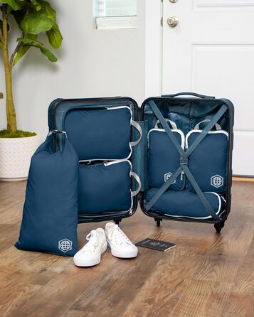 Набір кубиків для пакування TRIPPED: органайзери для подорожей, 6 шт. (білий, зелений, блакитний)