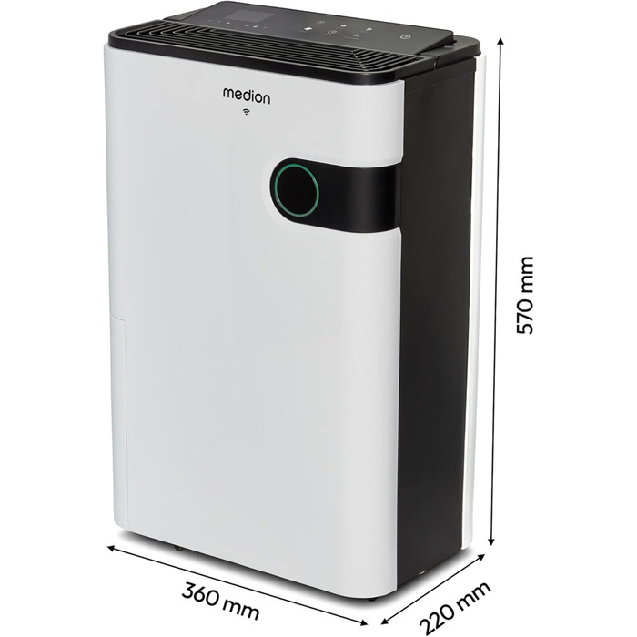 MEDION DH10 Електричний Зволожувач Повітря - 12л, 15м², Тиха Робота, Різні Режими