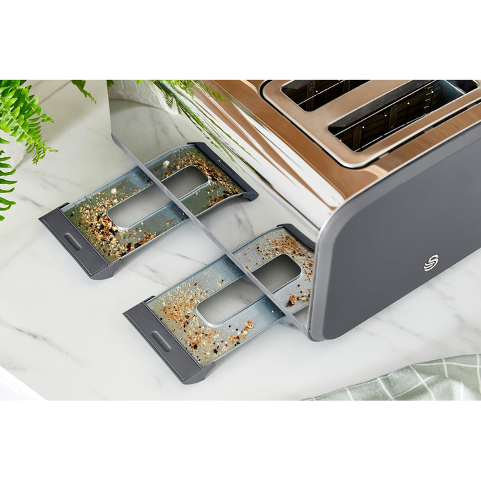 Тостер Swan ST14620GRYN Nordic з 4-ма тостами, 1500 Вт, сірий