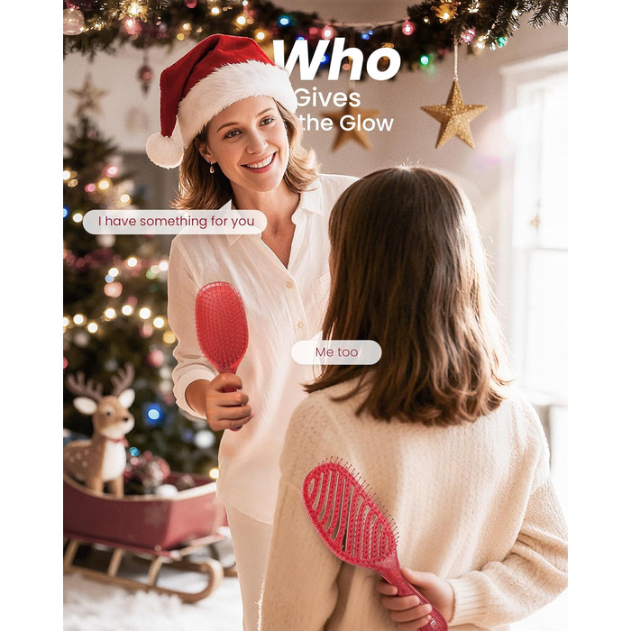 Щітка для волосся AIMIKE без заплутування, розпушувач з м'якими щетинками, безболісна щітка для розплутування складних вузлів, особливо делікатна до тонкого волосся, ідеальна для догляду за шкірою голови та масажу. Подушковий пензлик LuxeSilk (набір подар