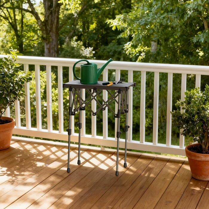 Складний кемпінговий стіл Anbte алюмінієвий 67x58 см, регульована висота (44/70 см), вантажопідйомність до 150 кг, з сумкою для зберігання - для пікніка, саду, балкону