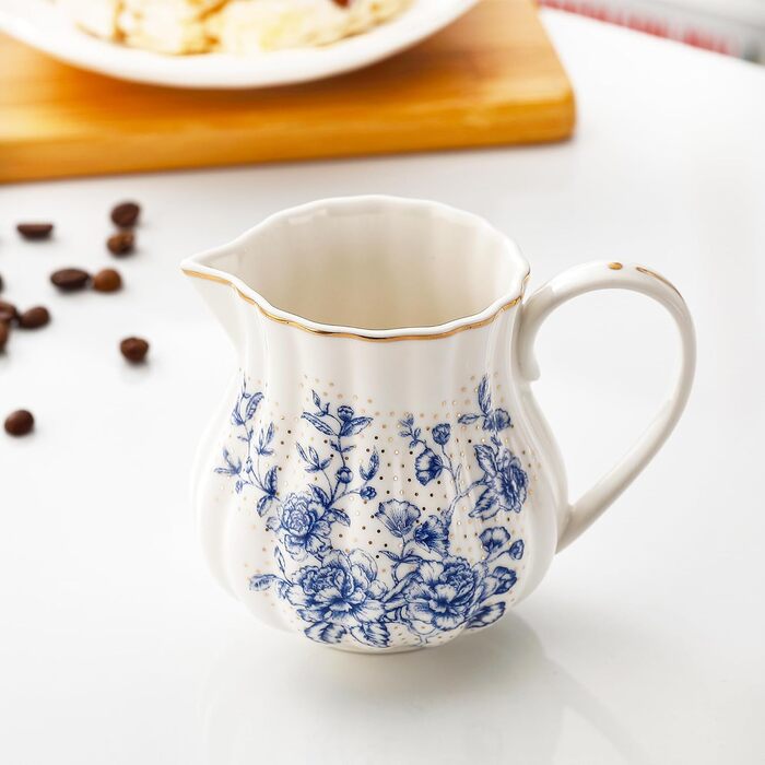 Porcelain Teaservice, Gold Tea Set for Party, Wedding (Blue)