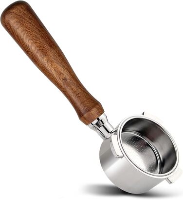 Портфільтр 54мм без дна TUAKIMCE для кавомашин Sage/Breville Barista 870/878/880, з багаторазовим фільтром, дерев'яна ручка, аксесуар для еспресо